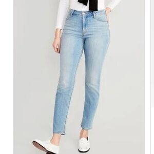 Old Navy Light Blue High-Rise Straight Leg Jeans - Women